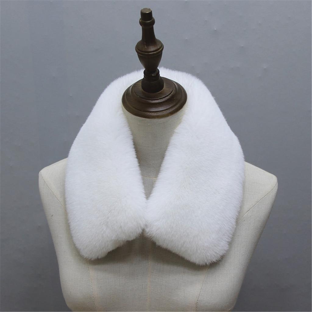 Imitation Rabbit Hair Scarf Women Furry Collar Shawl Solid Color Winter Detachable Fuzzy Fake Collar Wrap Vintage Scarf