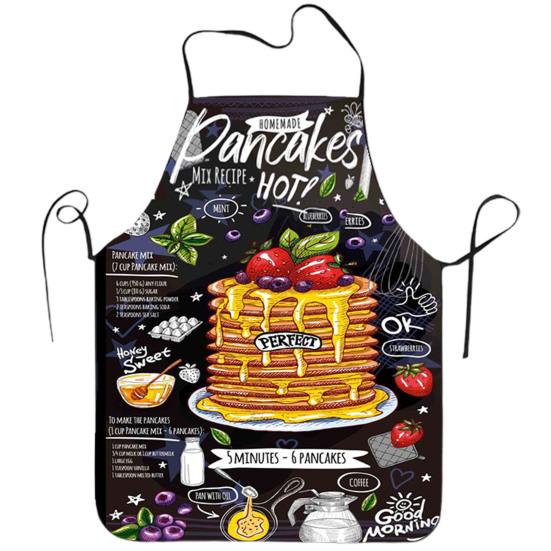 Cooking Apron Sleeveless Comfortable Wearing Clear And Real Image Reusable Anti-stain Waterproof Polyester Pizza Pattern Kitchen Apron Home Supplies