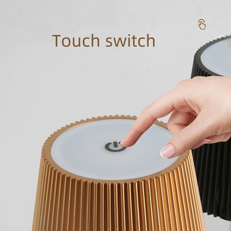 Беспроводная перезаряжаемая настольная лампа с сенсорным затемнением USB портативная зарядная панель винтажный декор атмосфера ночник