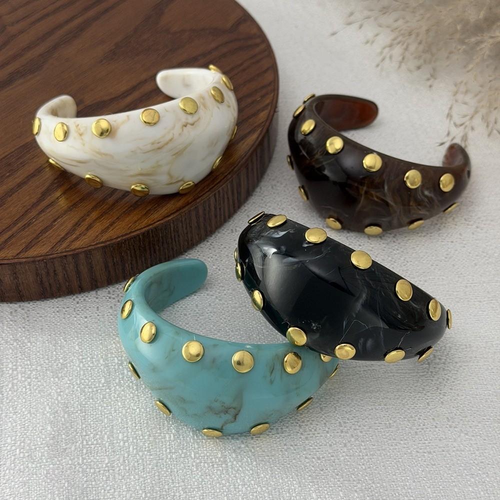 Rivet Resin Cuff Bracelet Irregular Chunky Bangle New Wide Cuff Bracelet Gifts