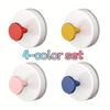 4pcs Dopamine Vacuum Cup Hooks - No Drill Wall Hooks with Strong Hold, Foldable Space-Saving Design,for Bathroom, Kitchen,Office