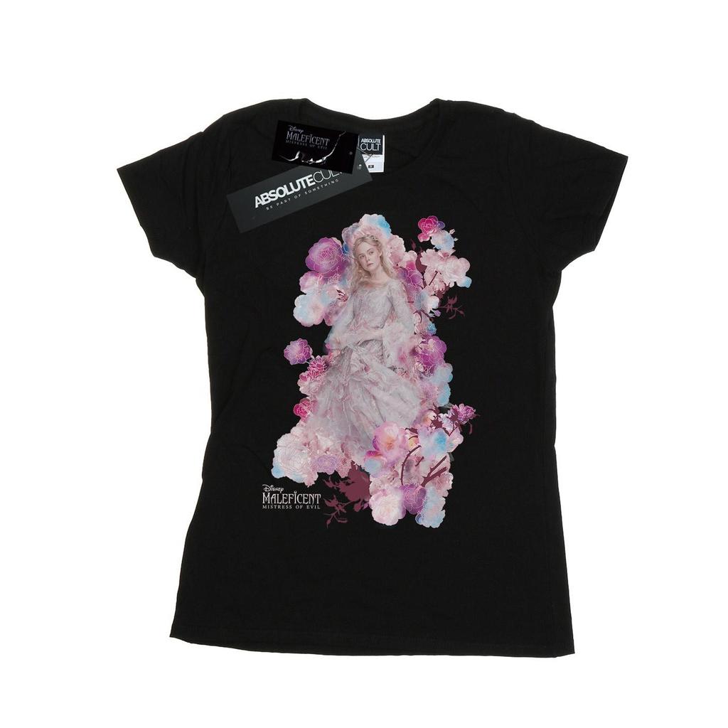 Disney Womens/Ladies Maleficent Mistress Of Evil Aurora Rose Bush Cotton T-Shirt