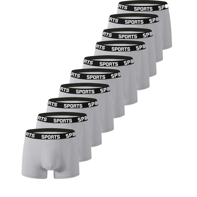 10PCS Men SPORTS Boxer Shorts Underwear Comfort Trend Panties Man Simple Breathable Underpants