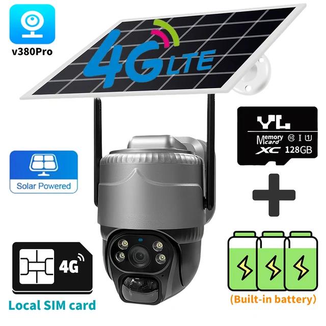 V380 Pro PIR Detection PTZ Беспроводная наружная камера видеонаблюдения Wifi 4G SIM Солнечная панель IP Автоматическое отслеживание CCTV