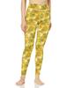 Atsugi Clear Beauty Active Yoga Paint Flower Pattern Stretch Fit Mustard (YOGA) Leggings, 49275PS, Women's,