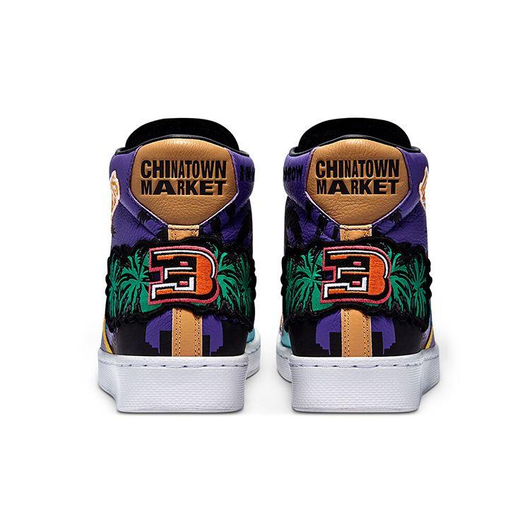 Converse Chinatown Market X Pro Leather High Lakers Championship Jacket Unisex Sneakers Purple Prism-Violet Poolside 171240C