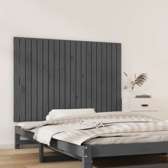 VidaXL Wall-mounted Headboard Grey 127.5x3x90 Cm Solid Pine Wood 824890