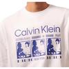 Calvin Klein Джинсы Серии Радуга Ss24 С Принтом Круглый Вырез Короткий Рукав Футболка Унисекс Футболка Лунный Свет-Белый 40BM840-YAA