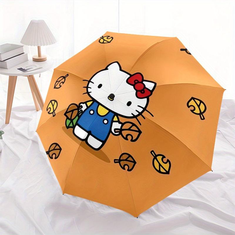 1pc Hello Kitty Autumn Leaves Umbrella with Plastic Handle,Suitable for All Seasons Home Travel Outdoor UmbrellaSanlio254