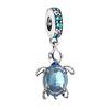 Blue Murano Glass Sea Turtle Dangle Bead DIY Fits For Bracelets Charm Jewelry
