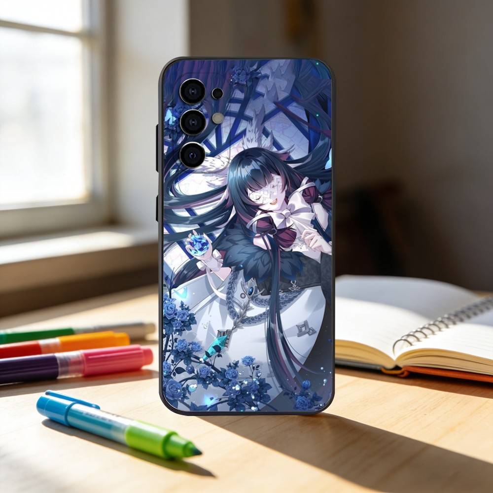 Чехол для телефона Genshin Impact Коломбина для Samsung S25, S24, S21, S22, S23, S30, Ultra, S20, Plus, Fe, Note, 10, 9, 5G Черный