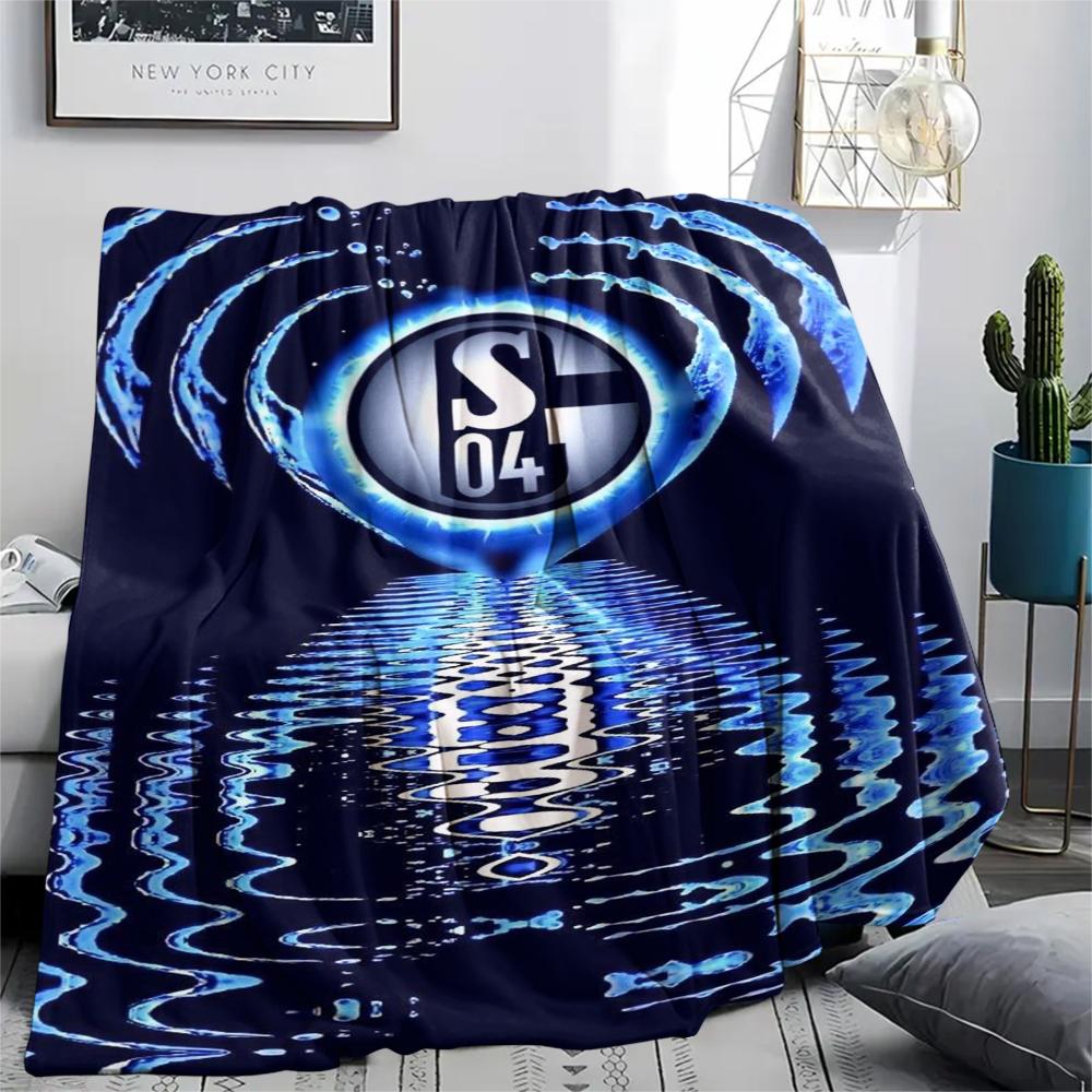 1PC Schalke 04 Print Flannel Blanket, High quality Comfortable for All Seasons, Home Decor, Warmth and Comfort, Perfect for Christmas Gifts147