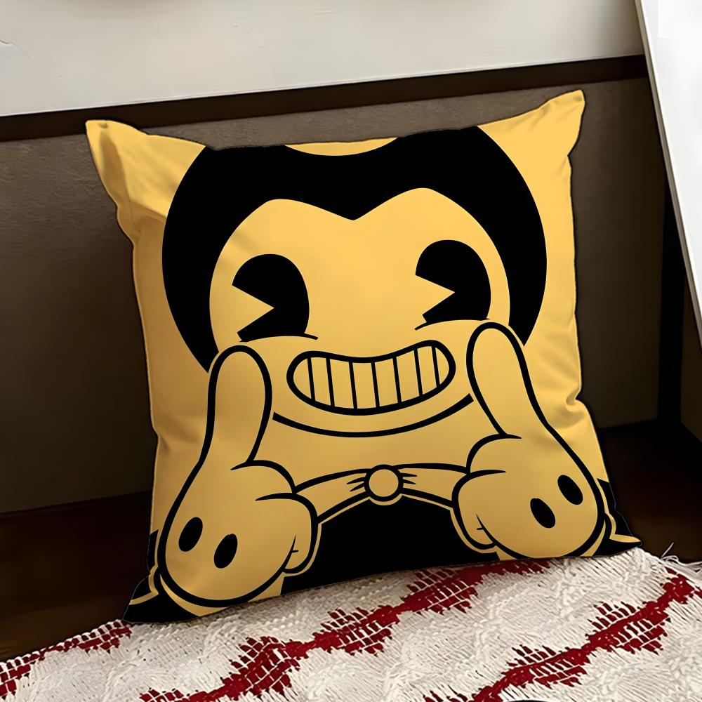 BBendy and Tthe Ink MMachine Cushion Cover Reversible Soft Durable Pillow Cover Home Car MultiScene Use for Daily Comfort