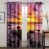 Beach Scenery Series Sunshade Curtains Deluxe Living Room Bedroom Home Decoration Sunset Beach Thin Curtains