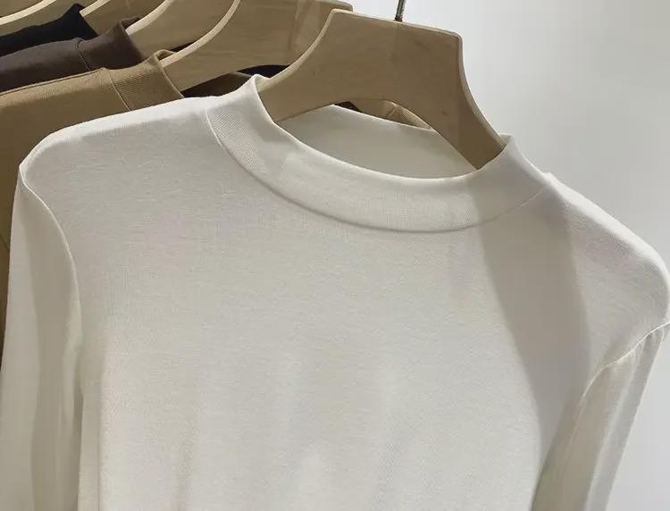 Женская весенне-летняя модальная футболка слим с рукавом до середины предплечья, универсальная однотонная маска