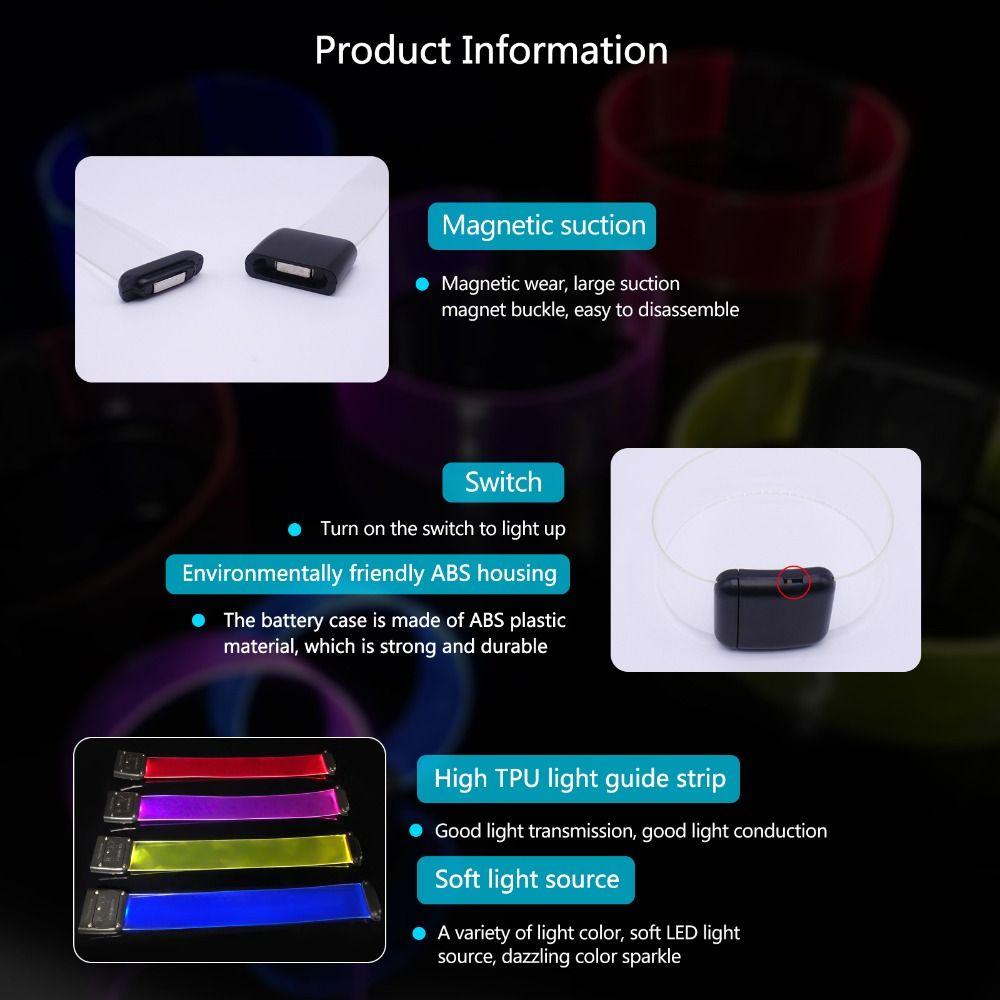 Magnet Luminous Bracelet Chroma Flashing Wristband Concert Support Lighting Band  Concert