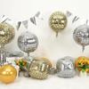 Pack of 4/6 22-Inch 4D Round Gold and Silver Disco Foil Balloons, Suitable for 60S, 70S, 80S, 90S Fashion-Themed Parties, Ideal for Birth