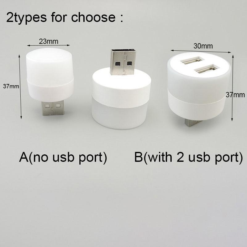 Мини-2 USB порта постоянного тока, светодиодный ночник, 5 В, 1 Вт, супер яркая защита глаз, чтение книг для компьютера, зарядка мобильных устройств