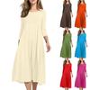 Женское темпераментное платье свободного кроя с круглым вырезом и рукавом три четверти