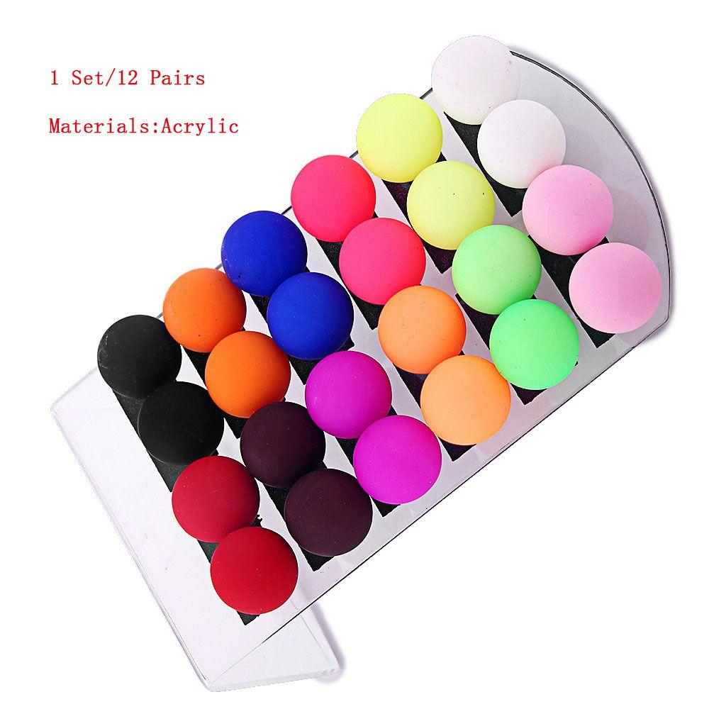 Gift Round Ball CandyColor Korean Acrylic Drop Earrings Fashion Accessories Jewelry Stud Earrings