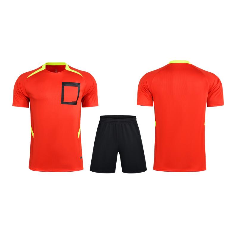 New football referee suit, referee jersey, foreign trade short-sleeved football match sports training suit printing