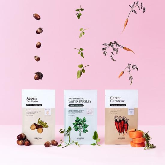 1 тканевая маска Skinfood, выберите 1 из 3 типов