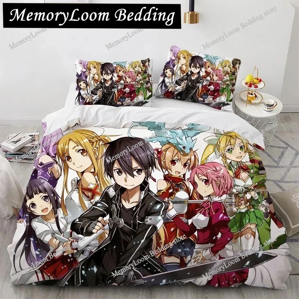 Постельное белье Sword Art Online Аниме Пододеяльники Размер King Queen Double Twin Взрослое Постельное белье Односпальный Двуспальный Размер Комплект постельного белья