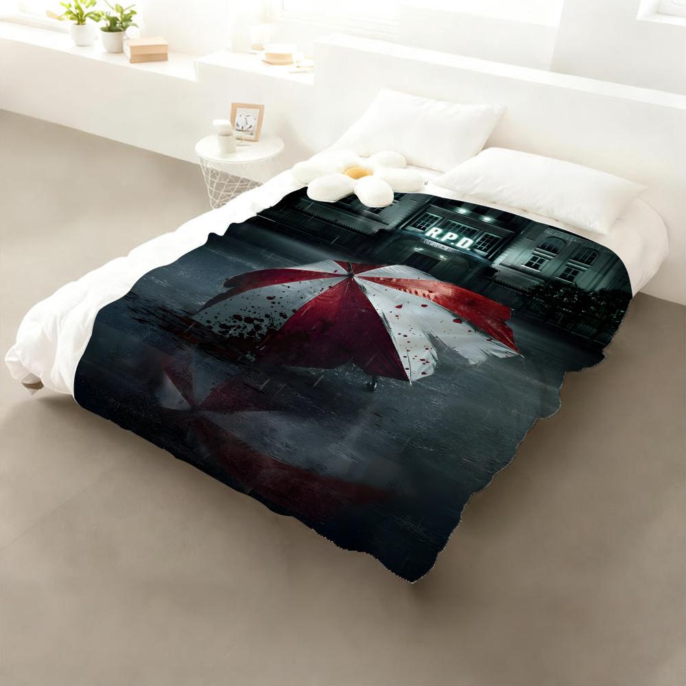 Game Resident Evil Throw Flannel Throw Blanket: Soft Kid-Friendly Warm Anti-Static All Season Washable Couch Bed Home