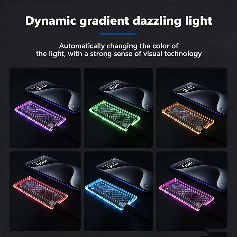 Прозрачный корпус для SSD M.2 NVME/NGFF с двойным протоколом, USB 3.2 Type-C, RGB-подсветка, 10 Гбит/с, адаптер для SATA SSD