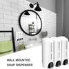 3-Pack 350ml Wall-Mounted Shower Dispenser - Shampoo & Body Wash Organizer for Bathroom (Durable Plastic)