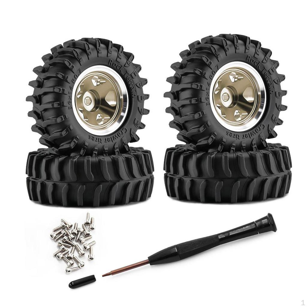 4 Pieces 1/30 RC Car Wheels and Tires Accessory Sturdy Durability Professional Easy to Install