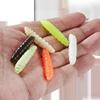 12 шт. Червячные приманки 4 см Мука из форели Черви Рыболовные мягкие приманки Приманка с запахом креветки Искусственный силикон Пластиковые приманки для форели