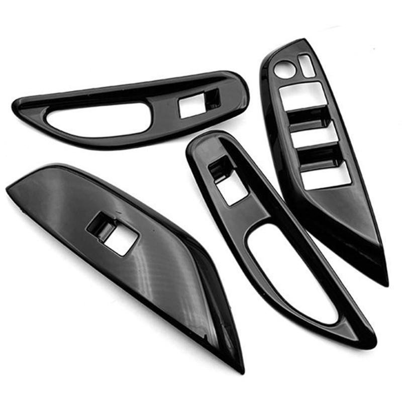 A87Q-Car Glossy Black Window Glass Lift Button Trim Switch Cover Door Armrest Panel for Toyota YARiS Cross - LHD