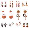Rhinestone Pumpkin Ear Studs Skull Spider Dangle Earrings Halloween Earrings  All Saints' Day