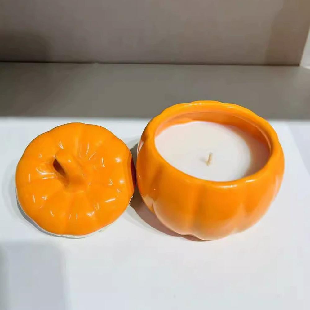 Керамическая тыквенная миска с крышкой, тыквенная банка для фестиваля урожая, банка для хранения специй, тыквенный герметичный контейнер для чая, сахара, кофе S/L