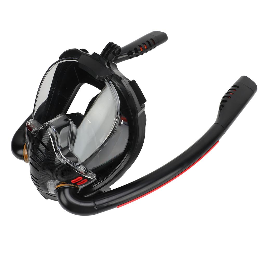 Маска для лица с трубкой, противотуманная, панорамный обзор 180 градусов, регулируемая, полнолицевая маска для сноркелинга с