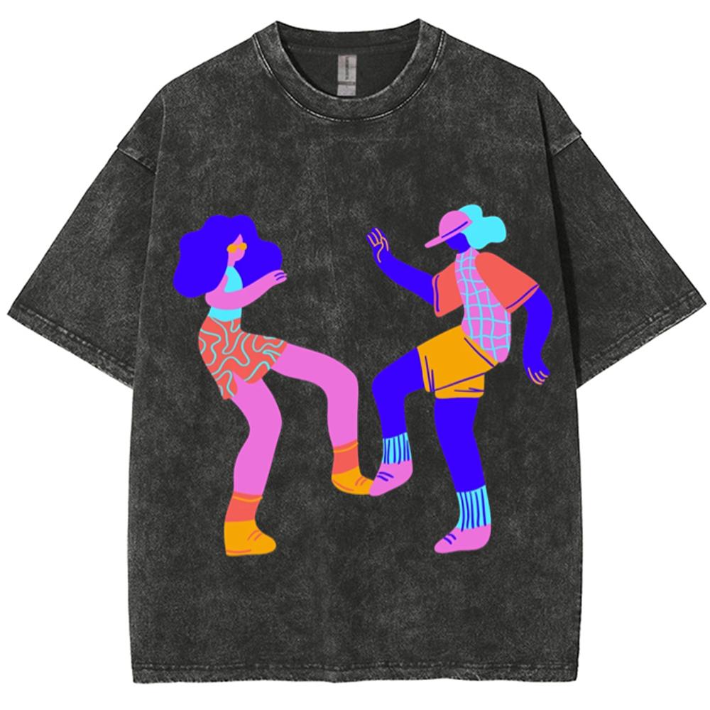 Мужские стираные винтажные футболки уличная ретро-панк футболка женская Harajuku повседневная хлопковая футболка с коротким рукавом с эффектом кислотной стирки верхняя часть