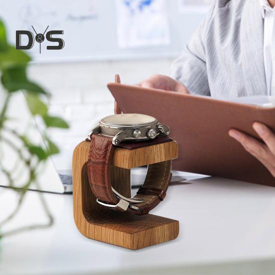 Деревянная подставка для часов с верхним слоем из искусственной кожи, декоративный орнамент в скандинавском стиле, гладкие края, органайзер для часов