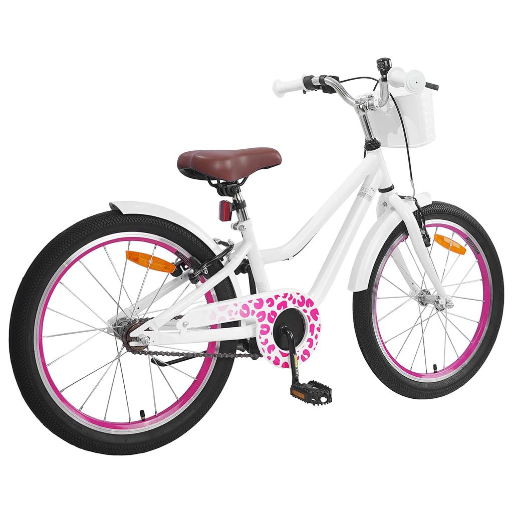 Kids Bicycle with Training Wheels 18 Inches for Ages 5 7 White
