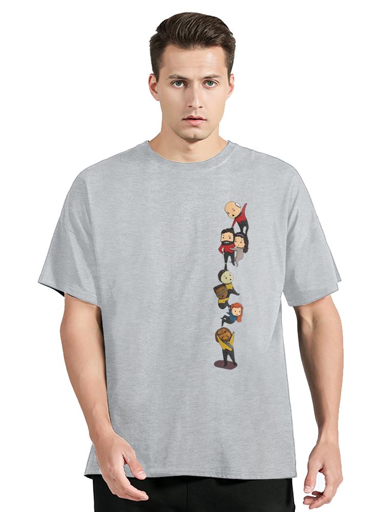 Забавная футболка с графическим принтом в стиле чиби экипажа TNG, мерч, винтажная футболка из 100% хлопка, футболка Star Treks The Next Generation