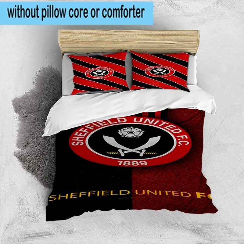 3PCS Global Football Club Sheff Bedding Set,Including 1pc Duvet Cover And 2pcs Pillowcases Perfect for Bedroom, Dormitory, Fan Christmas gift