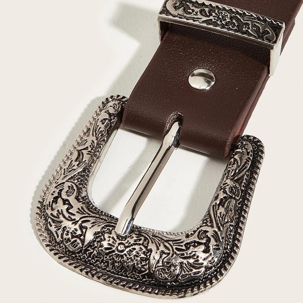 Y2k панк заклепочные ремни модный ремень с пряжкой винтажный ковбойский ремень в стиле вестерн