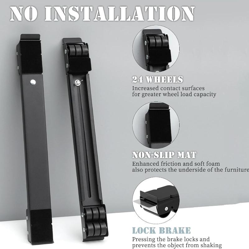 Регулируемые усиленные ролики для бытовой техники, Колеса-ролики для перемещения мебели с тормозом, Колеса для стиральной машины Грузоподъемность 660 фунтов для холодильников