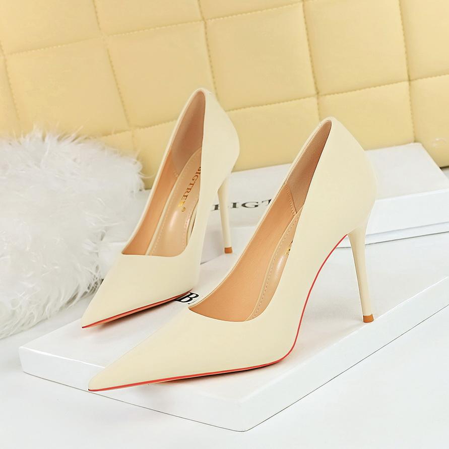 BIGTREE Корейская версия модной простой педикюрной модели для похудения, очень высокий каблук, тонкий каблук, женская обувь на высоком каблуке с острым носком и неглубоким ртом, одинарные туфли