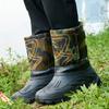 Модные мужские резиновые сапоги на толстой подошве из ЭВА 2024 года, плюшевые теплые зимние сапоги, водонепроницаемая и холодостойкая хлопковая обувь