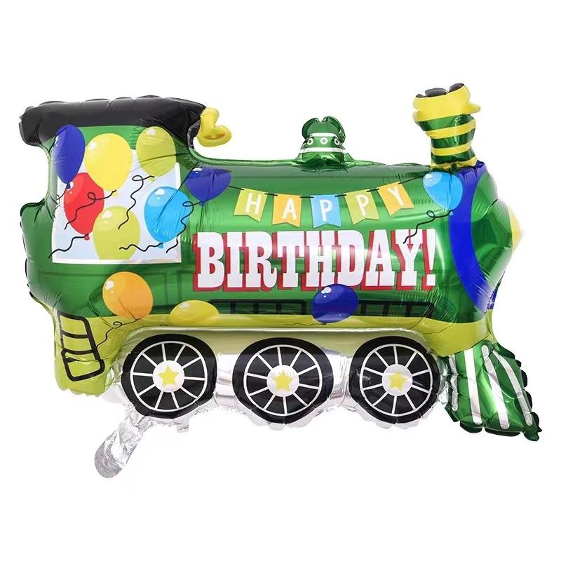 1 шт. Мультяшные воздушные шары в виде машинок, поезд, пожарная машина, танк, инженерная машина, трактор, воздушный шар из алюминиевой фольги, вечеринка по случаю дня рождения, детский праздник, игрушка