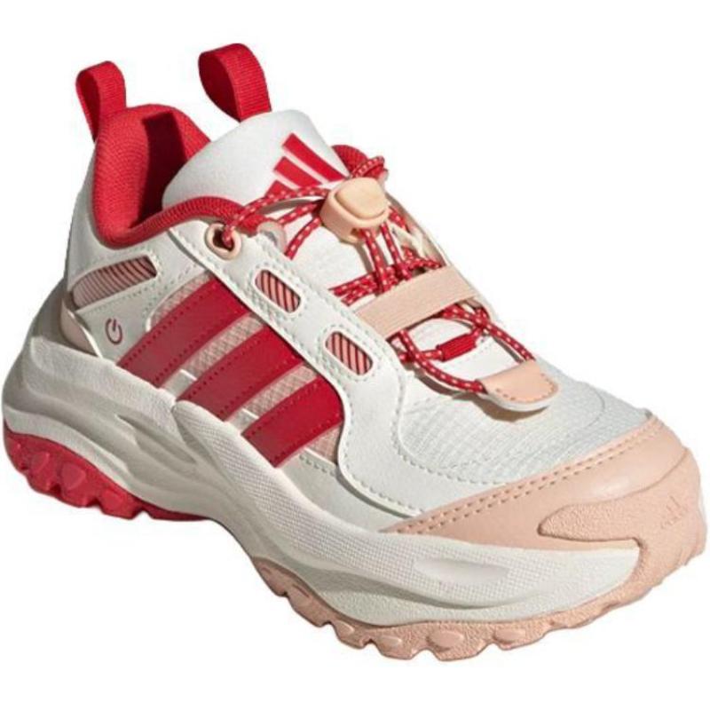 adidas Maxxwavy Нескользящие износостойкие низкие детские кроссовки для бега Бело-красные детские кеды JS3086
