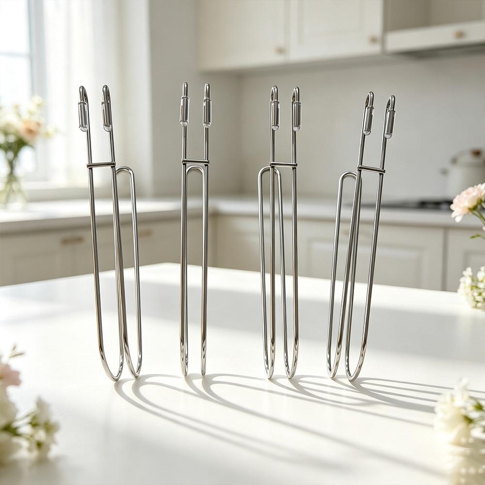 4PCS Bold Hanging Cup Drying Hook Stainless Steel Bathroom Organizer Hook Door