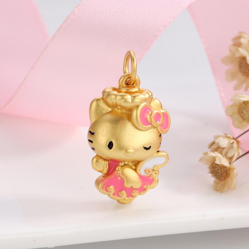 Серебряный 3D кулон Hello Kitty в виде банта - Аксессуары для украшений с танцующей кошкой
