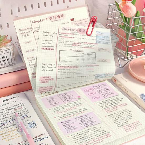 Loose-Leaf Notebook Horizontal Lines Squares Blanks Thickened Paper Dairy Notebook Home Study